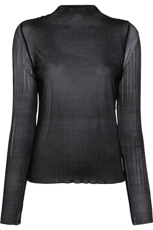 HUGO BOSS Semi-sheer plissé top