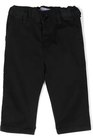Emporio Armani Mid-rise logo-plaque straight-leg chino trousers