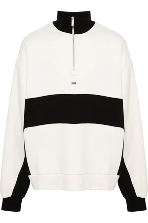 GCDS Logo-appliqué half-zipped sweatshirt