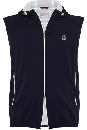 Brunello Cucinelli Drawstring-hood vest jacket