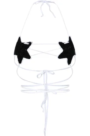 GCDS Star-patch crochet bikini top
