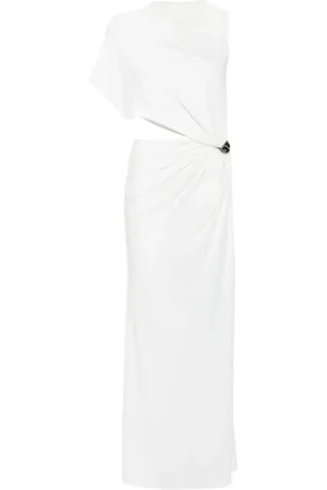 Courrèges Asymmetric crepe maxi dress