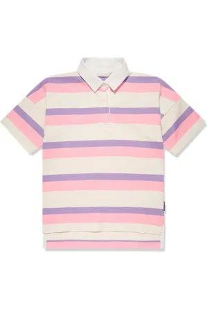 Palm Angels Stripe-print logo-print polo shirt