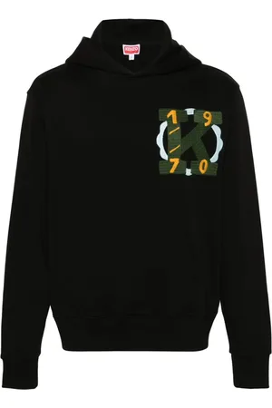 Kenzo Logo-embroidered cotton hoodie