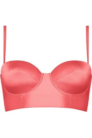 Jean Paul Gaultier Conical Panelled Satin Bra Top, Light Pink, 8