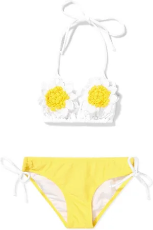 Nessi Byrd Alita daisy-appliqué bikini
