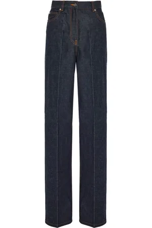 Salvatore Ferragamo Logo-appliqué contrast-stitching wide-leg jeans