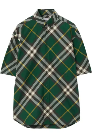 Burberry Logo-embroidered plaid shirt
