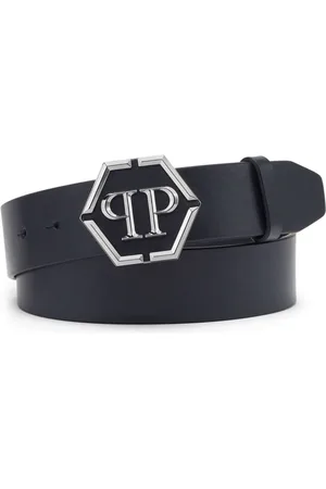 Philipp Plein Hexagon logo-buckle leather belt