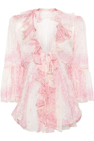 Serafini Graphic-print silk blouse