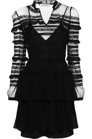 Twin-Set Ruffled mesh mini dress