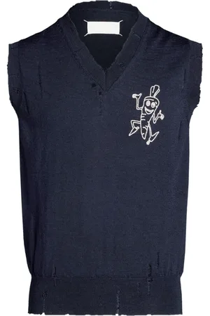 Maison Margiela Intarsia-knit wool vest