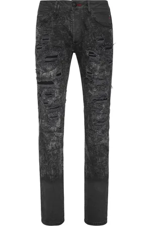 Philipp Plein Mid-rise distressed jeans