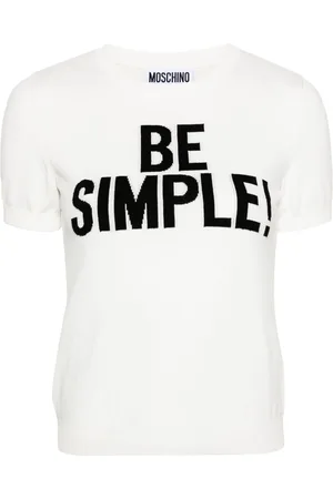 Moschino Slogan intarsia-knit cotton jumper