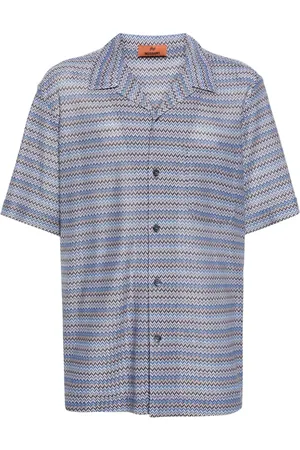 Missoni Camp-collar chevron-knit shirt