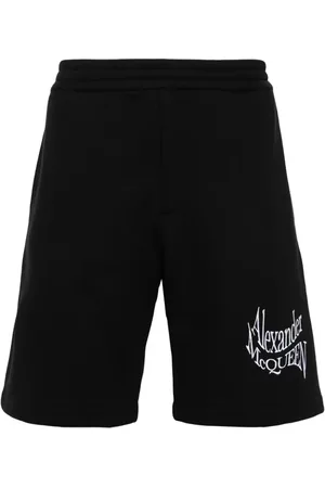 Alexander McQueen Logo-embroidered cotton track shorts