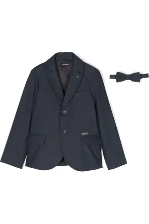 MONNALISA Bow-tie pinstripe blazer