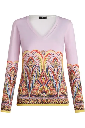 Etro Paisley-print V-neck jumper