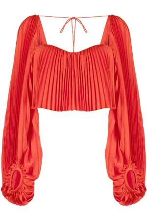 Acler Moston pleated cropped blouse