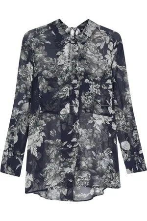 SEMICOUTURE Floral-print chiffon shirt