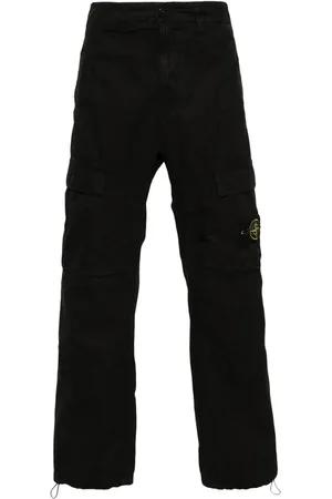 Stone Island Compass-motif poplin trousers