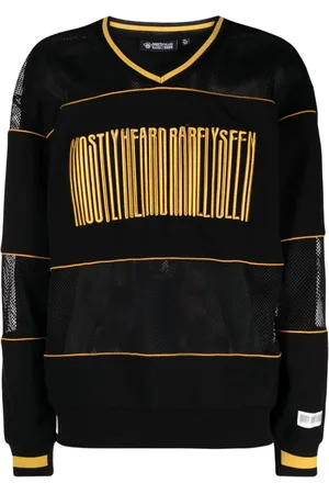 MOSTLY HEARD RARELY SEEN Logo-embroidered hybrid sweatshirt