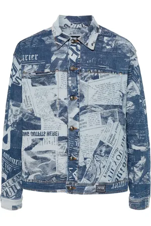 VERSACE Magazine-print denim jacket