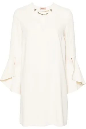 Twin-Set Chain-link crepe mini dress