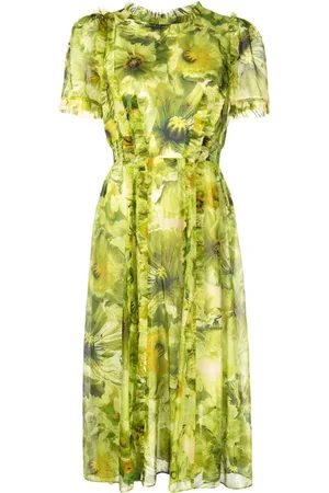 Marchesa Notte Sedum floral-print midi dress