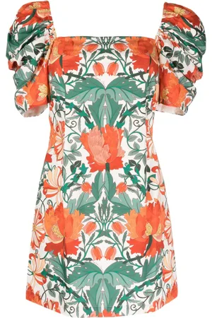 Cara Cara Kelly floral-print puff-sleeve minidress