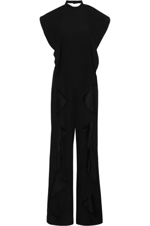 Alberta Ferretti Ruffle-detail crepe jumpsuit