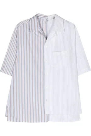 Lanvin Striped asymmetric cotton shirt
