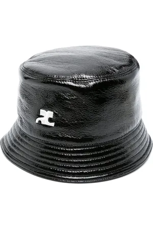 Courrèges Logo-embroidered patent bucket hat