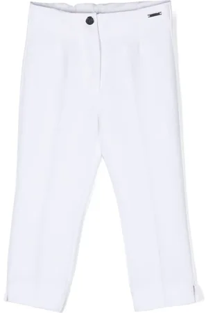 MONNALISA Pressed-crease tapered twill trousers