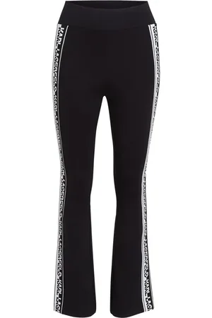 Karl Lagerfeld Logo-tape flared leggings