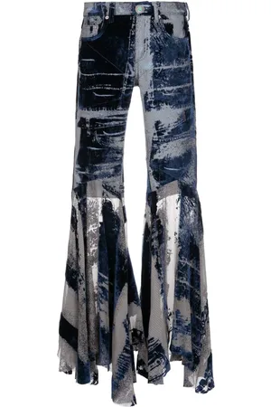 Roberto Cavalli Distressed flared trousers