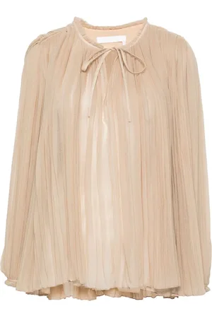 Chloé Semi-sheer pleated blouse
