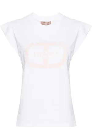 Twin-Set Embroidered-logo sleeveless T-shirt