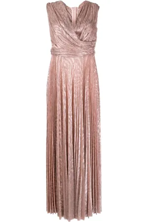 TALBOT RUNHOF Pleated lurex maxi dress