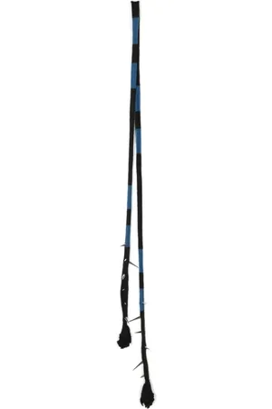JORDAN LUCA Spike-embellished striped wool scarf