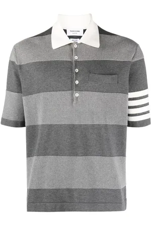 Thom Browne 4-Bar stripe knitted polo shirt