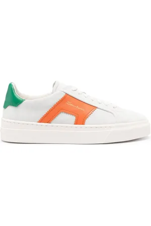 santoni Logo-print suede sneakers
