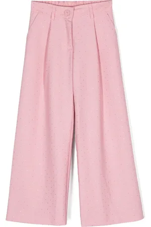 MONNALISA Rhinestone-embellished straight-leg trousers