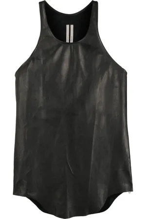 Rick Owens Scoop-neck leather tank top