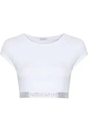 Patrizia Pepe Crystal-embellished crop top