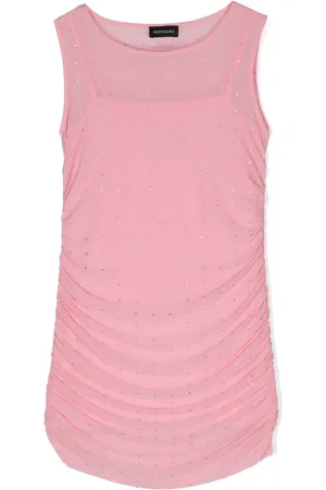 MONNALISA Rhinestone-embellished draped sleeveless dress