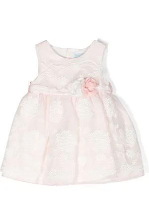 Abel & Lula Floral-appliqué belted dress