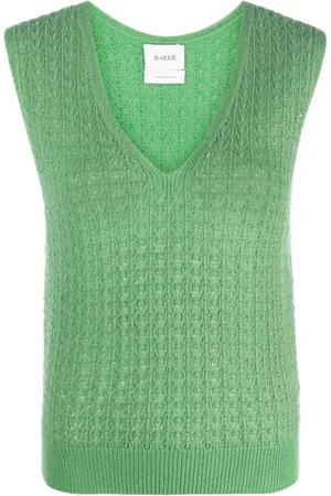 Barrie V-neck sleeveless cashmere top