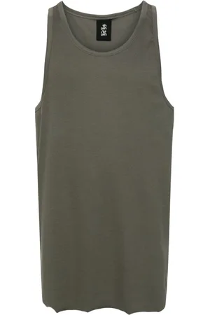 THOM KROM Asymmetric-panels cotton tank top