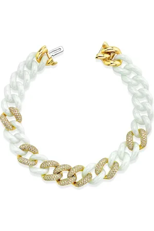 Shay 18kt yellow and ceramic diamond chain-link bracelet